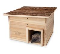 wildlife home Maison pour hérisson en bois avec fond et toit en bœuf résistant aux intempéries I Mangeoire pour hérisson I Protection pour chat Quartier d'hiver pour le jardin
