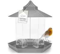 WILDLIFE HOME Mangeoire à oiseaux à suspendre, taille XL, lanterne de nourriture grise, mangeoire pour oiseaux sauvages pour jardin et balcon, mangeoire pour oiseaux sauvages toute l'année