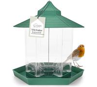 WILDLIFE HOME Mangeoire à oiseaux à suspendre XL - Lanterne d'alimentation verte - Distributeur de nourriture pour jardin et balcon - Mangeoire pour oiseaux sauvages toute l'année