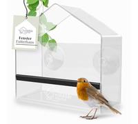 WILDLIFE HOME Mangeoire à oiseaux transparente avec ventouses, distributeur de nourriture, mangeoire pour poissons, mousses et oiseaux sauvages