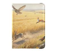 Wildlife in Field Portefeuille de voyage en cuir pour passeport sécurisé et caché pour homme