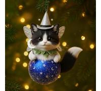 Wildlife Wonders Collection 2026 Décoration de Noël en verre de cristal, décoration de Noël en acrylique 2D vive, décoration de Noël en forme d'animal 3D, décoration d'arbre d'hiver, accents d'étoiles