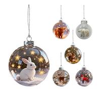 Wildlife Wonders Collection Lot de boules de Noël à suspendre en verre de cristal | Décoration de vacances animalières | Boules de Noël transparentes | Décorations de style naturel, pour salon