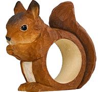 WILDLIFEGARDEN Rond de serviette Eichhörnchen en bois rouge peint