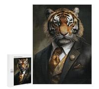 Wildly Dapper Tiger Suit Puzzle 1000 Pièces Educa Jouet en Bois Cadeau Unique Décoration Intérieure Jeu Éducatif Challenge Toy Adultes Et Enfants À Partir De 14 Ans 500 PCS