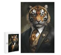 Wildly Dapper Tiger Suit Puzzle 1000 Pièces Educa Jouet en Bois Cadeau Unique Décoration Intérieure Jeu Éducatif Challenge Toy Adultes Et Enfants À Partir De 14 Ans 1000 PCS