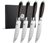 WILDMOK 12,8 cm Steak Knives Set of 4, Ultra Sharp Steak Knives Kitchen Knives Set, allemand en acier inoxydable Steak Knife