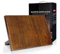 WILDMOK Bloc à couteaux magnétique - Porte-couteaux magnétique multifonction sans couteaux, en bois de frêne pour comptoir de cuisine - 33,3 x 23,3 cm