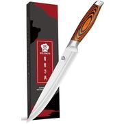 WILDMOK Couteau à Trancher 21,1 cm - Couteau Parfait pour Couper des Sushis, des Sashimi - Couteau Allemand à Haute Teneur en Carbone avec Manche Ergonomique en Bois Pakka