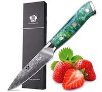 WILDMOK Couteau d'office Couteau à fruits de 9 cm avec lame en acier Damas VG-10 à 67 couches Petit couteau de cuisine parfait pour trancher les fruits et légumes. petit couteau