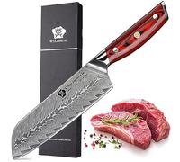 WILDMOK Damas couteau à découper 17.8cm tranchant professionnel asiatique couteau à viande japonais super vg10 ACIER MULTI - fonction légumes couteau de cuisine Tang ensemble complet