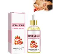 Wildplus corps jus huile fraise shortcake, jus de corps huile parfum fraise, huile de jus de corps, huile de corps fabriqués à la main, huile pour le corps pour les femmes (1pcs)