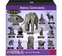 Wildspire 26 minis d'animaux pour figurines DND 28 mm non peintes Donjons et Dragons Miniatures I pour D&D Miniatures & DND Minis Fantasy RPG | Pour figurines DND et miniatures de table | Paramètre de