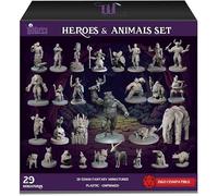 Wildspire Heroes, Companons Animaux NPC & Roi Trolls pour Figurines D&D Miniatures Non peintes 28-32 mm pour Jeux de Rôle Fantastiques comme D&D