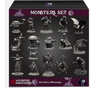 Wildspire Lot de 16 monstres pour figurines DND - 28 mm - 32 mm - Donjons Dragons Accessoires D&D miniatures DND Minis D D - Ensemble de démarrage de table Pathfinder