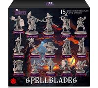 Wildspire Spellblades - Personnages Héros et PNJ pour DND 28 mm-32 mm - Donjons et Dragons Miniatures D&D Figurines de Table