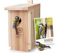 Wildtier Herz I Nichoir pour Oiseaux Exterieur - Cabane Oiseaux, Nichoir Mésange en Bois - Mangeoire Oiseaux Sauvages - Nichoirs pour Oiseaux avec Trou D'entrée De 32mm.