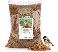 wildtier liebe Larves de mouches soldats séchées 5 l I Larves de mouches soldats séchées pour oiseaux et hérissons I Nourriture riche en protéines pour oiseaux sauvages pour l'alimentation toute