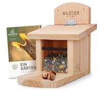 wildtier liebe Mangeoire pour écureuils - Résistante aux intempéries - En bois massif vissé - Mangeoire pour écureuils et cobels