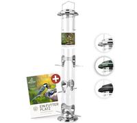 wildtier liebe Mangeoire pour oiseaux 52 cm, argent en acier inoxydable, alimentation pour oiseaux toute l'année