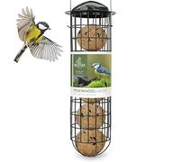 wildtier liebe Support pour boules de graisse, 31 cm, vert - Distributeur de nourriture pour oiseaux en métal inoxydable - Mangeoire pour oiseaux sauvages - Alimentation toute l'année