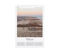 Wildwood Impression couleur Wildwood Real Photo Poster de voyage Cadeau New Jersey États-Unis États-Unis Voyage Minimal Impression sur toile Déco Impression sans cadre 40,6 x 61 cm