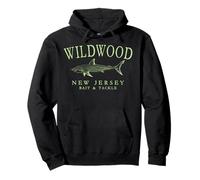 Wildwood New Jersey Lettres arquées pour pêche au requin Vert citron Sweat à Capuche