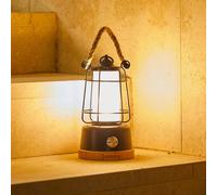 Lumisky Lanterne sans fil WILDY – LED blanc chaud dimmable, anse en corde H23 cm