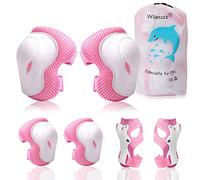 Wiletasz Genouillères, coudières et protège-bras pour enfants, sangles réglables pour rollers, patins à roulettes, skateboard et scooter de 5 à 12 ans