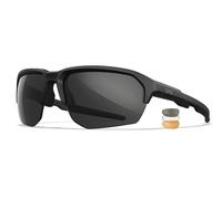 Wiley X JAKL Lunettes de soleil balistiques, lunettes de sécurité pour homme et femme, protection UV pour le tir et l'extérieur, monture noire mate et kit de 3 verres gris clair rouille gris