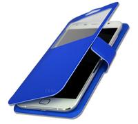 Wileyfox Swift 2x Housse Etui Folio À Fenêtres Bleu De Qualité By Ph26