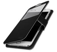 Wileyfox Swift 2x Housse Etui Folio À Fenêtres Noir De Qualité By Ph26