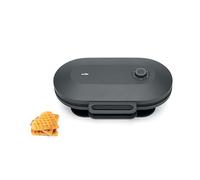 Wilfa JOY Gaufrier double I 1 500 W I 2 x 18 cm grandes gaufres en forme de cœur I 5 niveaux de température I Avec alarme de réveil I Cuillère à pâte incluse (noir)