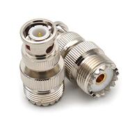 Wilgure 1 adaptateur coaxial BNC UHF RF SO239 UHF femelle vers BNC mâle Low Loss Ham Radio Coax pour antennes RF