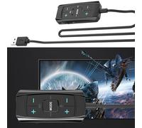 Wilgure Carte son externe USB 7.1 Surround Auditory Adaptateur avec commande sonore pour casque de jeu PC Câble long