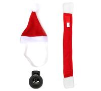 Wilgure Costume de Noël, bonnet de Noël, écharpe, canines, doux, changeable, pour fête de vacances, tenue de photo, écharpe pour chien, bonnet de Père Noël