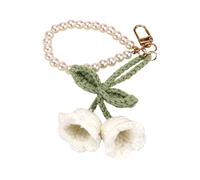 Wilgure Élégant porte-clé en fil de fleurs à la mode décorations de téléphone sac à la mode texture fil charmarn pour clés de poche et décoration de téléphone accessoire de clé doux