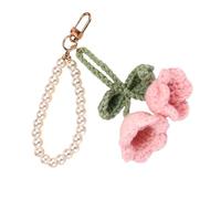Wilgure Élégant porte-clé en fil de fleurs à la mode décorations de téléphone sac à la mode texture fil charmarn pour clés de poche et décoration de téléphone accessoire de clé doux