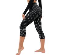 Wilgure Folkdance Dot Capris taille haute, contrôle de la longueur, pantalon d'entraînement à séchage rapide, respirant, pour course à pied, cyclisme, gym, shapewear, yoga, leggings