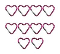 Wilgure Lot de 10 porte-clés élégants en aluminium en forme de cœur pour l'escalade, le camping et les projets Fournitures d'accessoires de sport d'extérieur pour accessoires de plein air