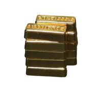 Wilgure Lot de 10 répliques miniatures en forme de briques dorées pour échelle 1/12 Scène de poupées en métal Décoration de collection miniature dorée pour scène modèle