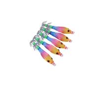 Wilgure Lot de 5 appâts de pêche 5 8 cm 3 1 g hameçons brillants pour crevettes, calmars, leurres artificiels, jigs, pieuvres, hameçons professionnels