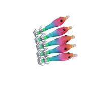 Wilgure Lot de 5 appâts de pêche 5 8 cm 3 1 g hameçons brillants pour crevettes, calmars, leurres artificiels, jigs, pieuvres, hameçons professionnels