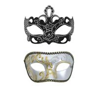 Wilgure Masque de mascarade pour couple marié - Yeux à paillettes - Demi-visage - Costume pour homme - Halloween - Mariage - Costume d'Halloween