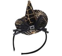 Wilgure Petit chapeau de sorcière Bandeau pour fêtes costumées d'Halloween avec revêtement en dentelle et ruban Bowknot Festival Evénement Head Accessoire de fête pour adultes