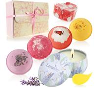Wilhelm Sell® Coffret de 6 Bombes de Bain avec Bougie en Cire de soja et confettis de Bain - Coffret Cadeau Bien-être pour Femmes et Hommes - Coffret de Bombes de Bain