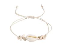 Wilitto Bracelet de plage fait main pour femme avec pendentif étoile de mer style bohémien, 10.6 inches, Coque, Pierre secondaire