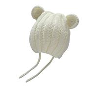 Wilitto Capuchon à tricoter Baby-up anti-usure Casual Élastique Automne Hiver Chapeau pour fête Blanc