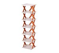 Wilitto Étagère à chaussures fine en plastique à 5/6/7/8 niveaux, grande étagère à chaussures verticale, peu encombrante, tour à chaussures pour entrée, placard 7