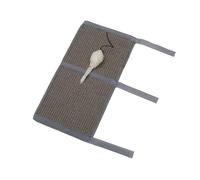 Wilitto Griffoir pour chat en sisal naturel avec lime à ongles pour souris, protège les pieds de meubles, facile à installer pour table, gris, taille S